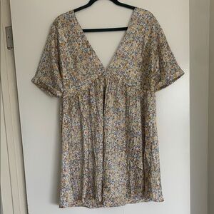 Floral V-Neck Women's Mini Dress